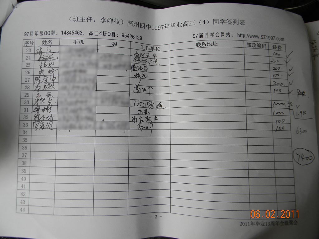 高三(4)经费收入